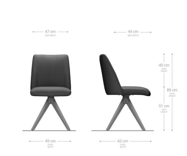 Otočná jedálenská stolička Elso-Flex bouclé striebornošedá drevená podstava hranatá prírodná 180° otočná vrecková pružina - Image 7