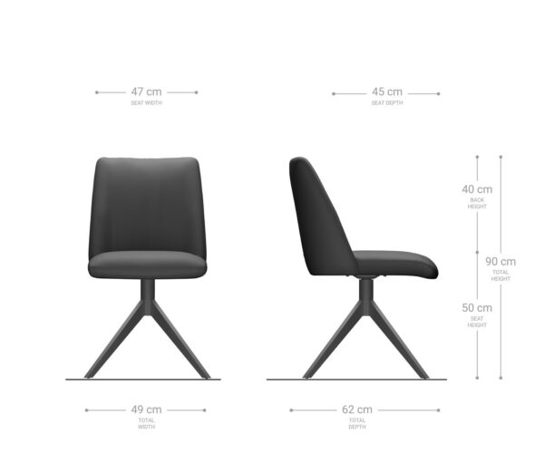 Jedálenská stolička Elso-Flex krížový rám široký kov čierny bouclé striebornošedý 180° otočný jadro s vreckovými pružinami - Image 7