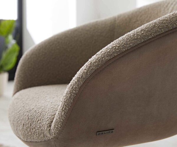 Jedálenská stolička Vinka-Flex s podrúčkami, krížový rám, široké, nerezová oceľ, kombinované materiály, taupe, otočné o 180°, jadro s vreckovými pružinami - Image 4