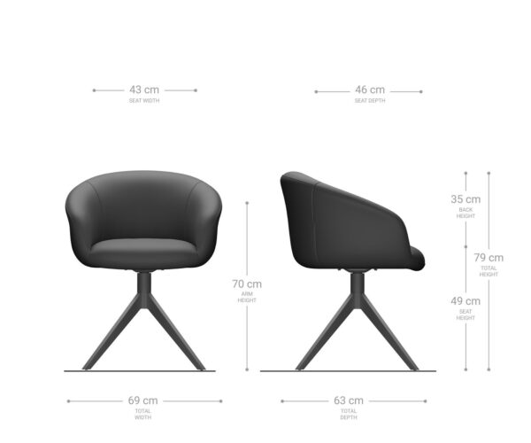 Jedálenská stolička Vinka-Flex s podrúčkami, krížový rám, široké, nerezová oceľ, kombinované materiály, taupe, otočné o 180°, jadro s vreckovými pružinami - Image 6