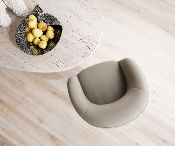 Jedálenská stolička Vinka-Flex s područkami, drevený rám, uhlový, prírodná pravá koža, farba taupe, otočné o 180°, jadro z taštičkových pružín - Image 4