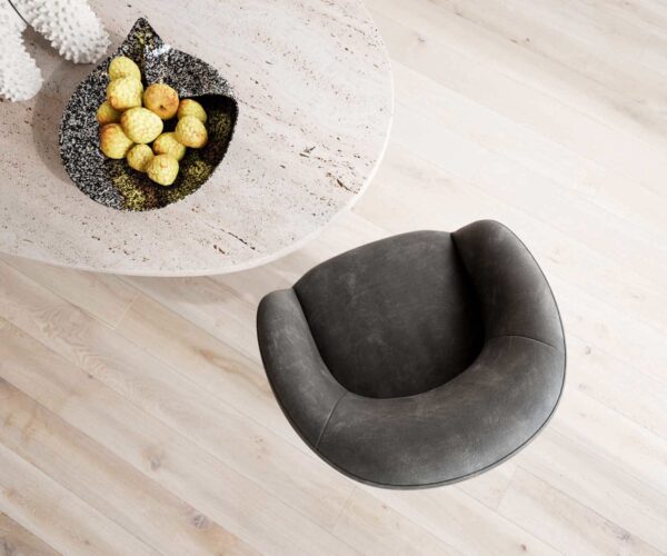 Jedálenská stolička Vinka-Flex s podrúčkami, krížovou konštrukciou, široké, nerezová oceľ, mikrovlákno antracit vintage, 180° otočné, jadro s vreckovými pružinami - Image 4