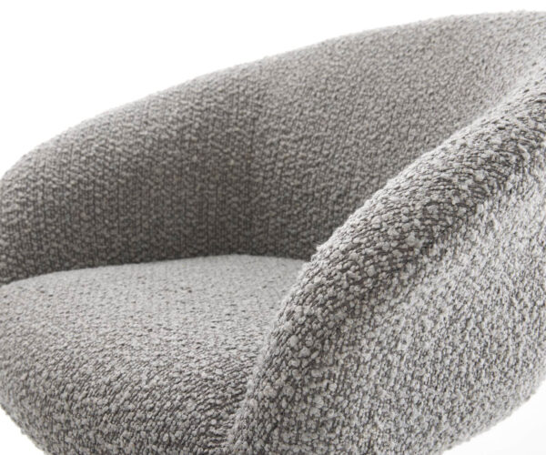 Jedálenská stolička Vinka-Flex s podrúčkami, krížová konštrukcia, široké, kovový efekt, povrch titánový bouclé striebornošedý - Image 4