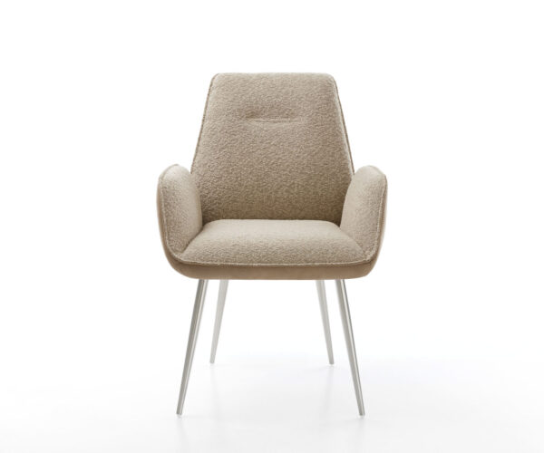 Jedálenská stolička Zoa-Flex zmiešané materiály taupe 4 kužele nerezová oceľ - Image 2