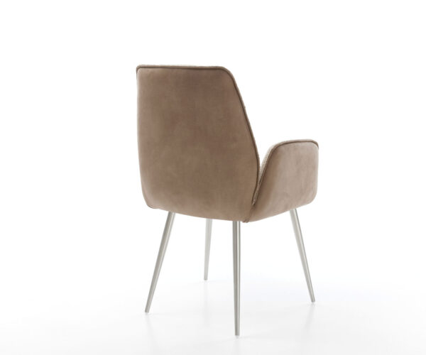 Jedálenská stolička Zoa-Flex zmiešané materiály taupe 4 kužele nerezová oceľ - Image 5