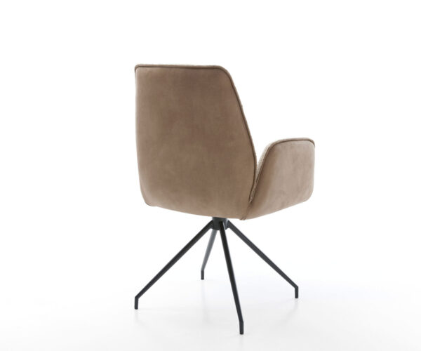 Jedálenská stolička Zoa-Flex z miešaných materiálov taupe, krížový rám, kužeľový, čierny, otočný o 180° - Image 5