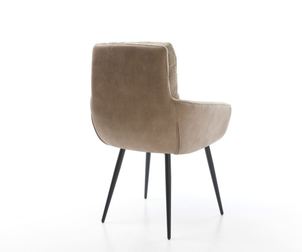 Jedálenská stolička Abelia-Flex s podrúčkami, kombinované materiály, taupe, 4 kužele nohy, čierne - Image 5