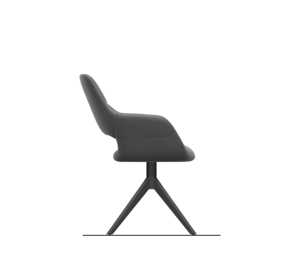 Jedálenská stolička Yago-Flex s podrúčkami, kombinované materiály, taupe, krížový rám, široká hojdacia funkcia, nerezová oceľ, otočné o 360° - Image 8
