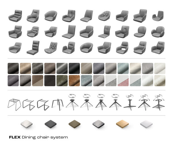 Jedálenská stolička Yago-Flex s podrúčkami, kombinované materiály, taupe, krížový rám, široká hojdacia funkcia, nerezová oceľ, otočné o 360° - Image 7