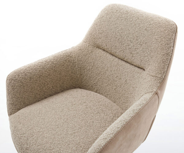Jedálenská stolička Pejo-Flex zmiešané materiály taupe krížový rám kužeľový čierny 180° otočný - Image 4