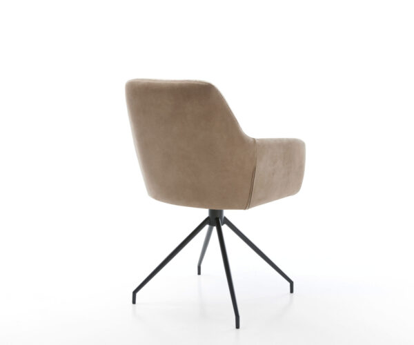 Jedálenská stolička Pejo-Flex zmiešané materiály taupe krížový rám kužeľový čierny 180° otočný - Image 5