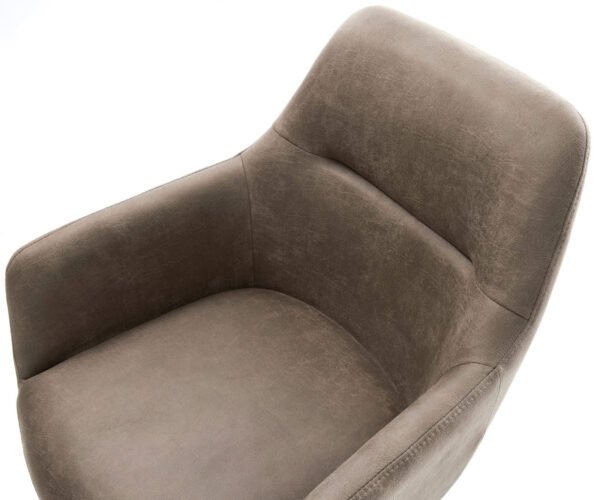 Jedálenská stolička Pejo-Flex s konzolovou konštrukciou, plochý efekt, titanová mikrovlákna taupe vintage - Image 4