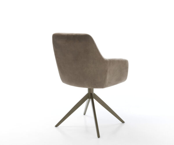 Jedálenská stolička Pejo-Flex krížový rám široký efekt úprava titán mikrofáza taupe vintage 360° otočné - Image 5