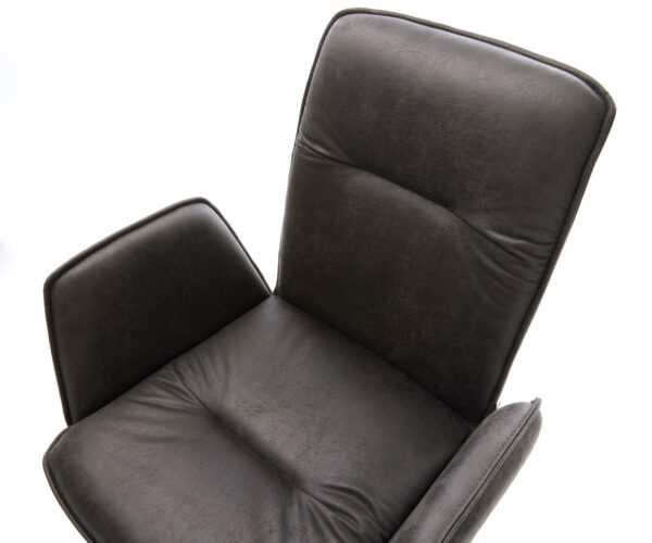 Jedálenská stolička Vinja-Flex antracitová vintage krížová podnož so širokým titánovým efektom 360° otočná - Image 4