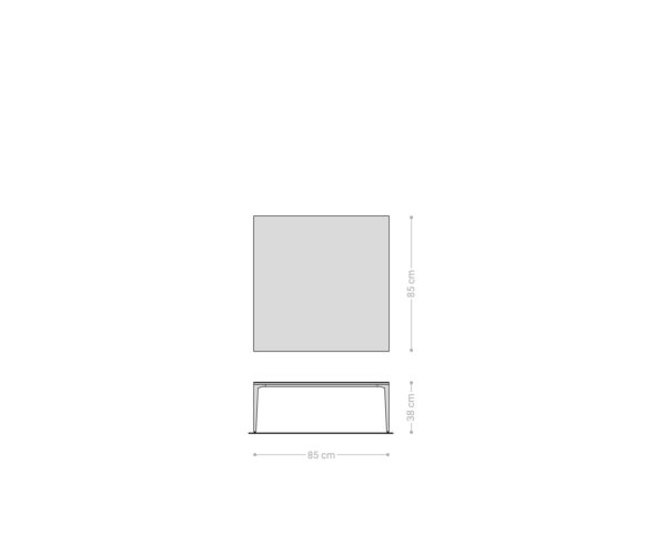 Konferenčný stolík Levente 85x85 cm keramická doska Laminam Emperador Extra Lucidato, tmavohnedý rám, nerezová oceľ strieborná - Image 8
