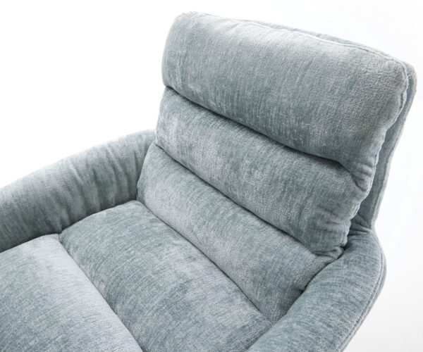 Jedálenská stolička Abelia-Flex s podrúčkami, chenille pastelovo modré, konzolová konštrukcia, matná biela - Image 4