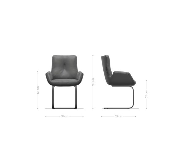 Jedálenská stolička Clea-Flex zmiešané materiály pravá koža biela-ružová konzolový rám plochý biely - Image 6