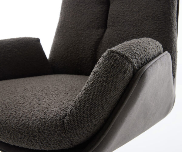 Jedálenská stolička Clea-Flex 4 nohy zúžené nerezová oceľ materiálová kombinácia čierna - Image 4