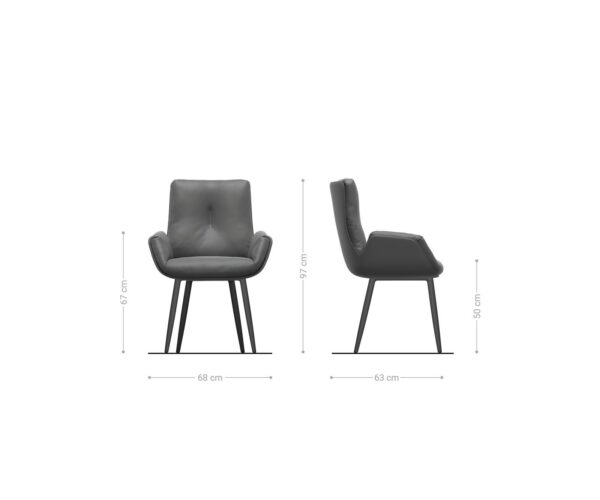 Jedálenská stolička Clea-Flex 4 nohy zúžené nerezová oceľ materiálová kombinácia čierna - Image 6
