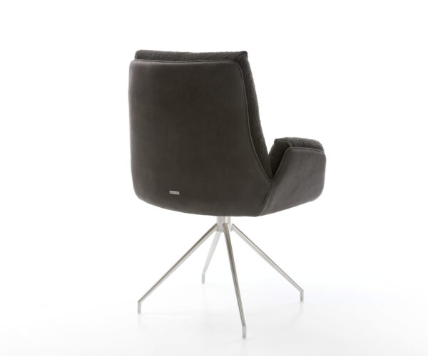 Jedálenská stolička Clea-Flex krížový rám kužeľový nerezový materiálový mix čierny otočný o 180° - Image 5