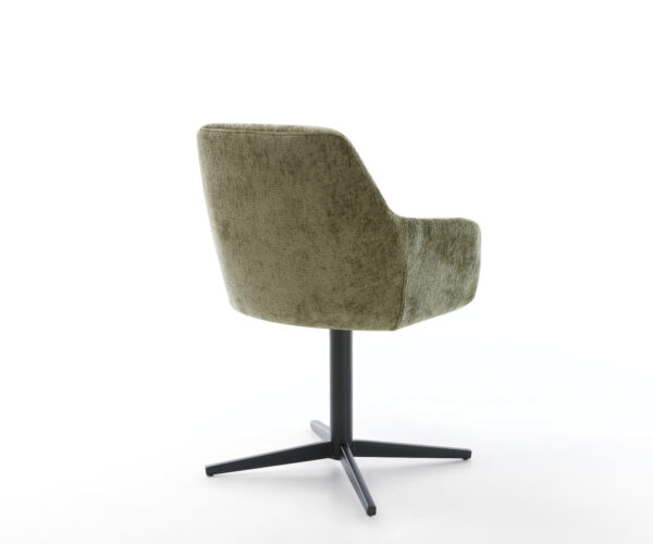 Jedálenská stolička Pejo-Flex krížový kovový čierny chenille olivový, otočný o 360° - Image 5
