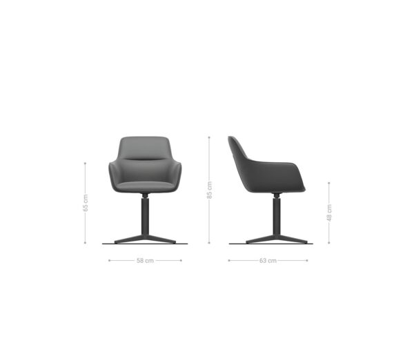 Jedálenská stolička Pejo-Flex krížový kovový čierny chenille olivový, otočný o 360° - Image 6