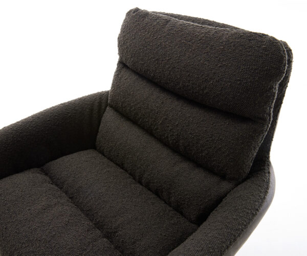 Jedálenská stolička Abelia-Flex s podrúčkami, krížová základňa, efektové prevedenie titán, kombinácia materiálov čierna, otočné o 360° - Image 4