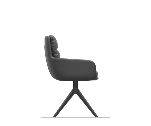 Jedálenská stolička Abelia-Flex s podrúčkami, krížový rám, široký, nerezová oceľ, mix materiálov, čierne, otočné o 360°, funkcia hojdania - Image 8