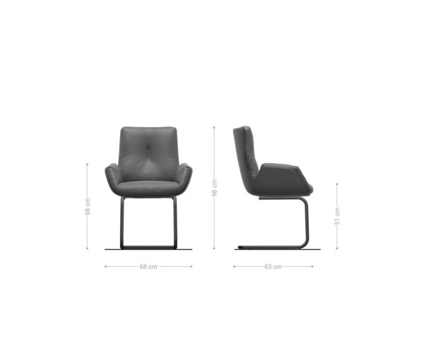 Jedálenská stolička Clea-Flex konštrukcia konzolová okrúhla nerezová oceľ materiálová kombinácia čierna - Image 6