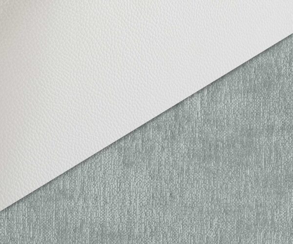 Jedálenská stolička Clea-Flex zmiešané materiály pravá koža biela-pastelovo-modrá krížový rám široké biele hojdacie funkcie 360° otočné - Image 3
