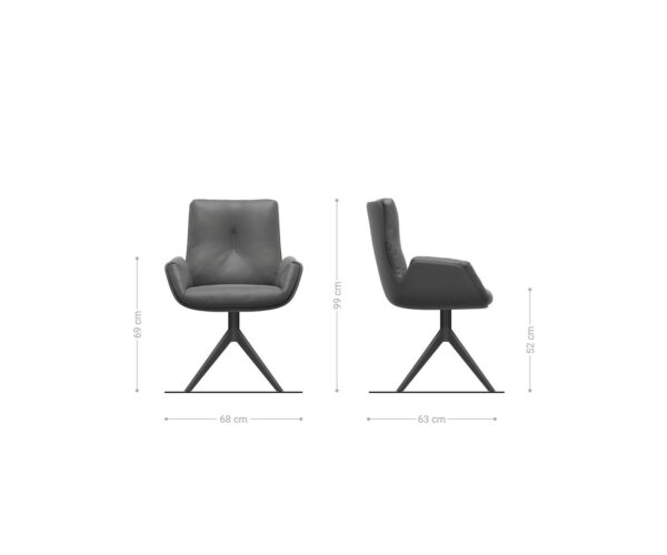 Jedálenská stolička Clea-Flex zmiešané materiály pravá koža biela-pastelovo-modrá krížový rám široké biele hojdacie funkcie 360° otočné - Image 6