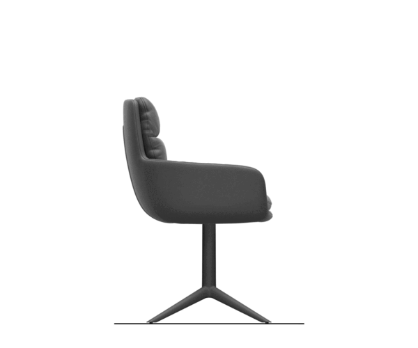 Jedálenská stolička Abelia-Flex s podrúčkami, krížová kovová základňa, čierna, chenille oliva, otočné o 360°, funkcia hojdačky - Image 8