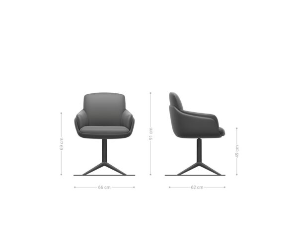 Jedálenská stolička Luan-Flex zmiešané materiály pravá koža white rose krížová základňa biela 360° otočné hojdačková funkcia - Image 6