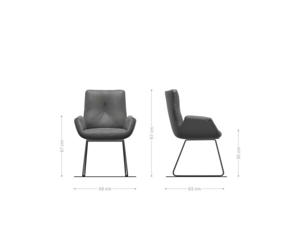 Jedálenská stolička Clea-Flex zmiešané materiály tmavobéžová tenká podstava čierna - Image 5