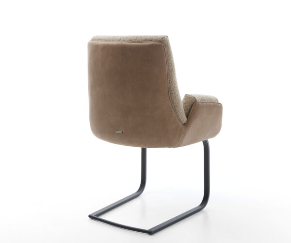Jedálenská stolička Clea-Flex konštrukcia konzolová, plochý kov, čierna, materiálová kombinácia, taupe - Image 4