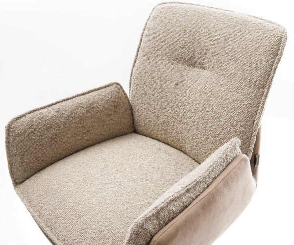 Barová stolička Nela-Flex konštrukcia konzolová plochá nehrdzavejúca oceľ materiálová kombinácia taupe jadro s vreckovými pružinami - Image 4